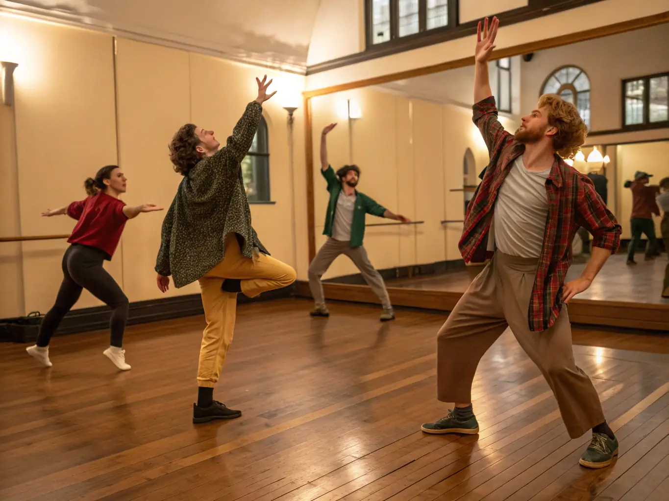 A focused image of an instructor guiding participants through an improv exercise, emphasizing the learning and skill-development aspects of the training.