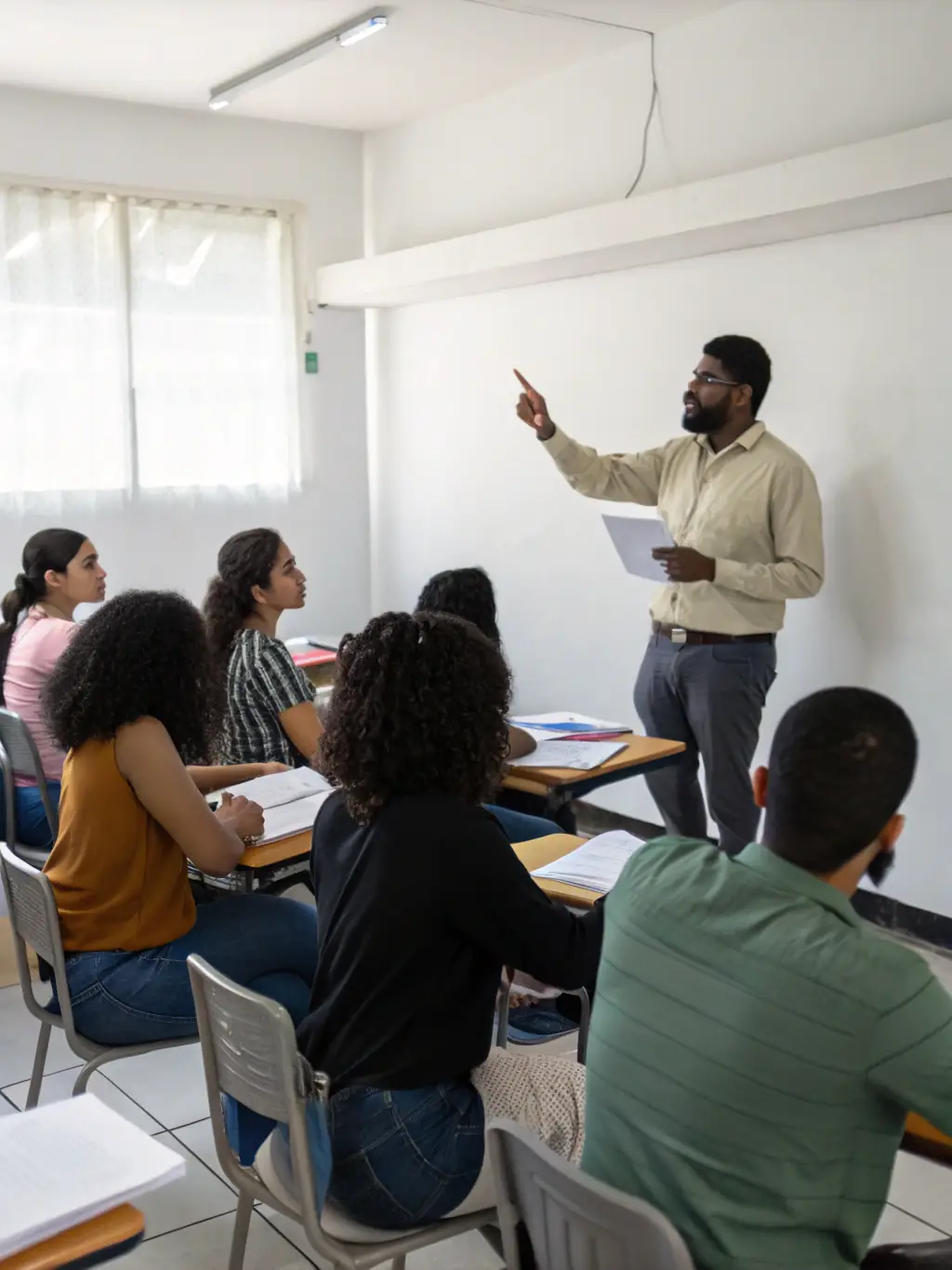 A picture of a training session, with an instructor guiding participants through an exercise, demonstrating the educational aspect of LIC LIGUE D IMPROVISATION CHARENTES's programs.